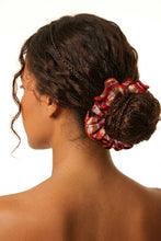 Load image into Gallery viewer, Model Front: Rio De Sol Chouchou Floral-Scales Scrunchie
