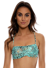 Load image into Gallery viewer, Image 04: Luli Fama Haut Top Square Animale Aqua
