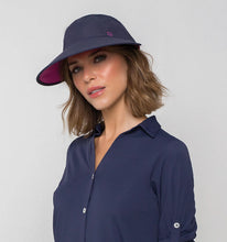 Load image into Gallery viewer, Model Front: Uv Line Casquette Capri Colors Marinho/Rosa Upf50+
