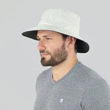 Load image into Gallery viewer, Model Front: Uv Line Bob Hat Australia Nac Masc Sand/Grey Upf50+
