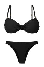 Load image into Gallery viewer, Product Front: Rio De Sol Ensemble Set Bora-Black Bandeau-Joy Leblon
