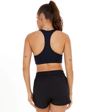 Load image into Gallery viewer, Model Back: Alto Giro Fitness Haut Top Hyper Costas Nadador Preto
