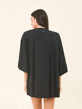 Load image into Gallery viewer, Model Back: Uv Line Robe De Plage Kimono Color Black Upf50+
