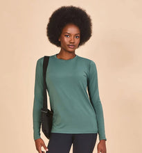 Load image into Gallery viewer, Gallery: Uv Line T-Shirt Longsleeve Fem New Fit Textura Verde Jade Upf50+
