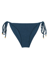 Load image into Gallery viewer, Product Front: Rio De Sol Bas Bottom Shimmer-Shark Cheeky-Tie-Gold
