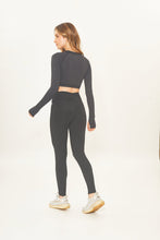 Load image into Gallery viewer, Model Back: Uv Line Fitness Bas Legging Fit Aspen Black Upf50+
