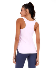 Load image into Gallery viewer, Model Back: Alto Giro Fitness Haut Regata Skin Fit Inspiracionais Rosa Soft
