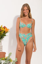Load image into Gallery viewer, Model Front: Rio De Sol Ensemble Set Botanic Balconet Hotpant-Cos
