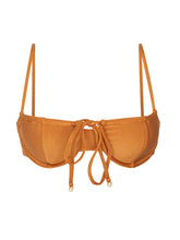 Load image into Gallery viewer, Product Front: Rio De Sol Haut Top Shimmer-Nocciola Balconet-Tie
