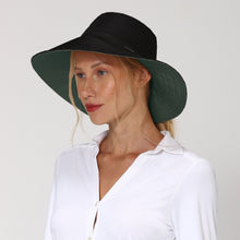 Load image into Gallery viewer, Image 02: Uv Line Chapeau Souple/Capeline Hat San Diego Fem Black Green Upf50+
