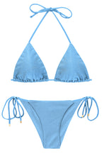 Load image into Gallery viewer, Product Front: Rio De Sol Ensemble Set Shimmer-Baltic-Sea Tri-Inv Cheeky-Tie
