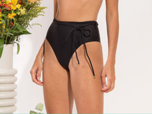 Load image into Gallery viewer, Image 12: Rio De Sol Bas Bottom Shimmer-Black Belted-High-Waist

