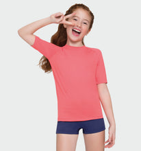 Load image into Gallery viewer, Image 02: Uv Line T-Shirt T-Shirt Uvpro Kids Coral Upf50+
