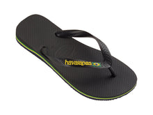 Load image into Gallery viewer, Model Front: Havaianas Tongs Brasil Logo Black
