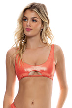 Load image into Gallery viewer, Model Front: Luli Fama Haut Top Scoop Babes Just Want Sun Amber
