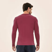 Load image into Gallery viewer, Model Back: Uv Line T-Shirt Longsleeve Uvpro Masc Vermelho Queimado Upf50+
