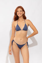 Load image into Gallery viewer, Model Front: Rio De Sol Bas Bottom Carmel-Blue Lacinho
