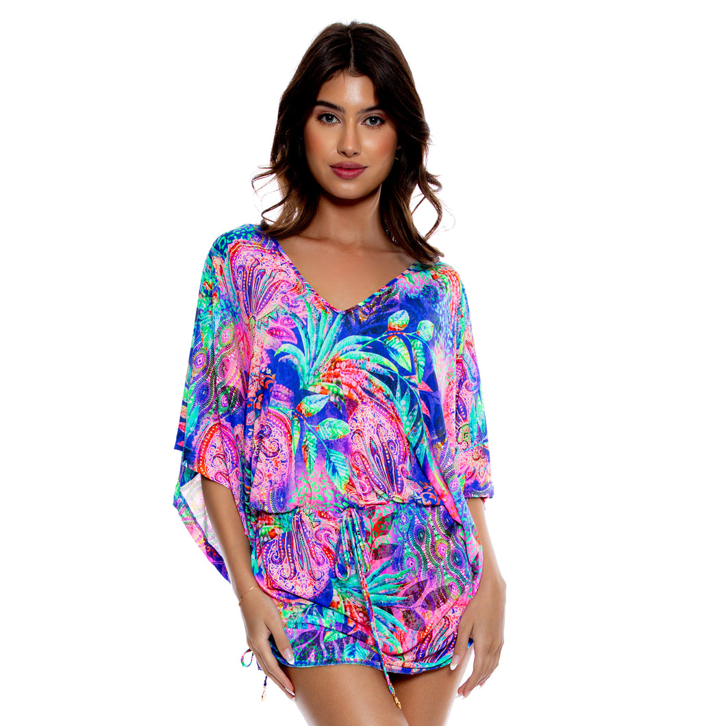 Cabana V Neck Dress Multicolor