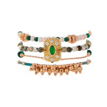 Load image into Gallery viewer, Product Front: Hipanema Bracelet Cuff Karmelia Green Hipenema
