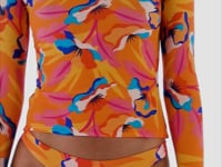 Load and play video in Gallery viewer, Video: Rio De Sol Haut Top Orange-Bloom Rash-Guard
