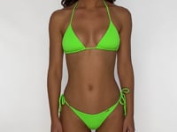 Load and play video in Gallery viewer, Bottom Wavy Ruched Que Sera Sera Neon Lime
