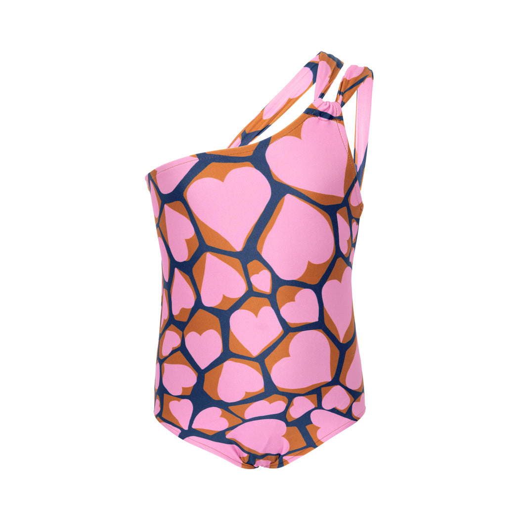 Product Front: Rio De Sol Une Pièce Fille Amore-Pink Santorini-Kids