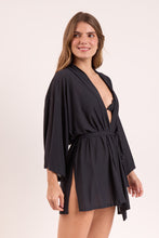Load image into Gallery viewer, Image 03: Rio De Sol Vêtement De Plage Black Kimono
