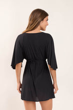 Load image into Gallery viewer, Model Back: Rio De Sol Vêtement De Plage Black Mini Dress

