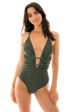 Load image into Gallery viewer, Model Front: Rio De Sol Une Pièce Croco New Vegas
