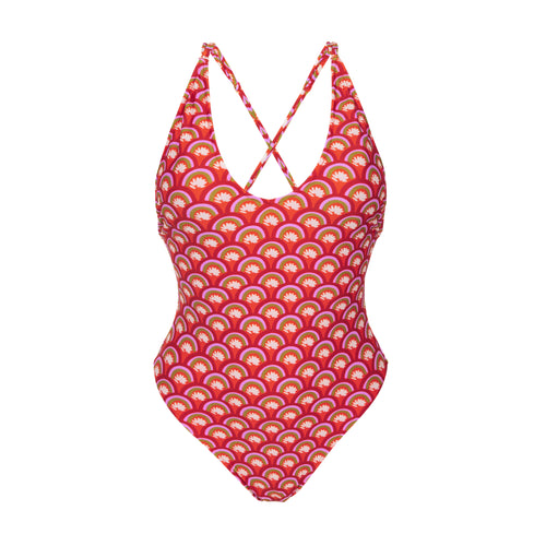 Product Front: Rio De Sol Une Pièce Floral-Scales Sunny