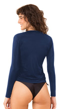 Load image into Gallery viewer, Image 06: Rio De Sol Haut Navy Rash-Guard

