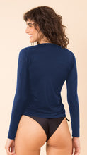 Load image into Gallery viewer, Image 09: Rio De Sol Haut Navy Rash-Guard
