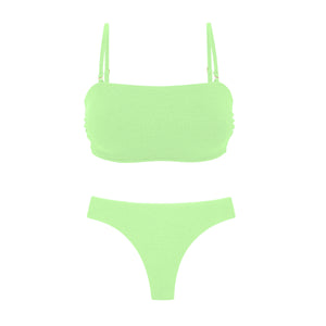 Product Front: Rio De Sol Ensemble Set Sand-Menta Bandeau-Reto Nice-Fio