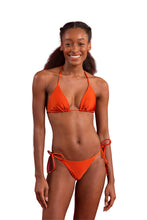 Load image into Gallery viewer, Model Front: Rio De Sol Ensemble Set Shimmer-Paprica Tri-Inv Cheeky-Tie

