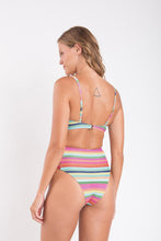Load image into Gallery viewer, Model Back: Rio De Sol Ensemble Set Supercolor Bandeau-Joy Highwaist-Spin
