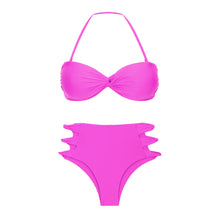 Load image into Gallery viewer, Product Front: Rio De Sol Ensemble Set Vita-Pink Twist Highwaist-Spin
