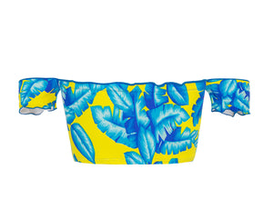 Product Back: Rio De Sol Haut Top Palmeira Azul Off Shoulder