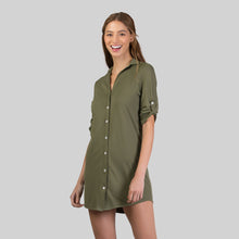 Load image into Gallery viewer, Shirtdress Copenhagen Verde Militar UPF50+
