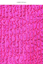 Load image into Gallery viewer, Top Wavy Ruched Bella Metallic Hot Pink
