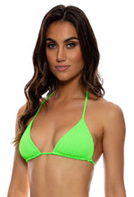 Load image into Gallery viewer, Top Wavy Ruched Que Sera Sera Neon Lime

