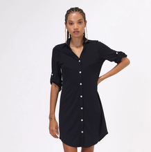 Load image into Gallery viewer, Model Front: Uv Line Robe De Plage Copenhagen Fpu50+ Shirtdress Black Uv
