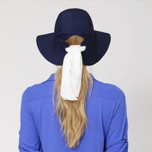 Load image into Gallery viewer, Model Back: Uv Line Chapeau Souple/Capeline San Remo Fpu50+ Hat Navy Blue Uv
