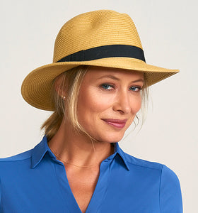 Image 02: Uv Line Chapeau Panama Shanghai Areia Preto Upf50+