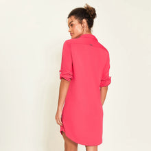 Load image into Gallery viewer, Model Back: Uv Line Chemise Shirtdress Copenhagen Pink Upf50+
