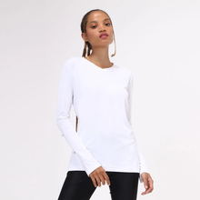 Load image into Gallery viewer, Model Front: Uv Line Fitness Haut Sport Fit Branco Fem
