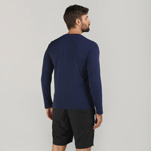 Model Back: Uv Line Fitness Haut Sport Fit Mas Ml Marinho Upf50+