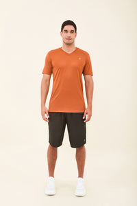 Model Front: Uv Line T-Shirt Pour Homme T-Shirt Sport Fit Caramelo Upf50+