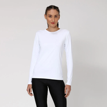 Load image into Gallery viewer, Model Front: Uv Line T-Shirt Women Fpu50+ Uvpro Long Sleeve T-Shirt White Uv
