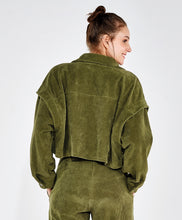 Load image into Gallery viewer, Jaqueta Cropped Colete Stretch Verde Kalamata
