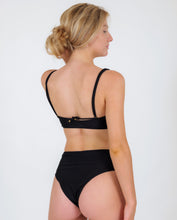 Load image into Gallery viewer, Set Shimmer-Black Bandeau-Reto Hotpants
